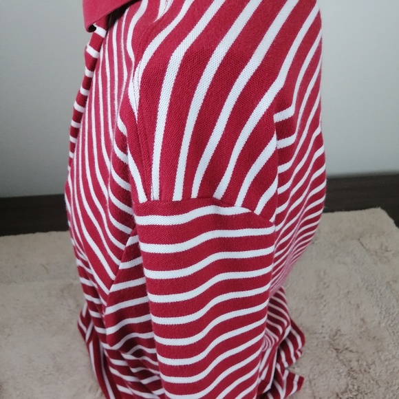 Nautica Red Stripe Polo  Rugby Short Sleeve shirt - Picture 5 of 7